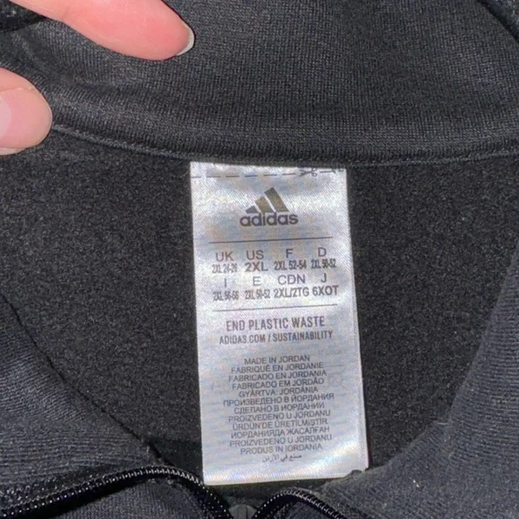 Adidas Black Cropped Pullover Sweatshirt Top - Picture 4 of 5